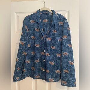Jcrew Mercantile pajama blouse with tiger print (size Medium)